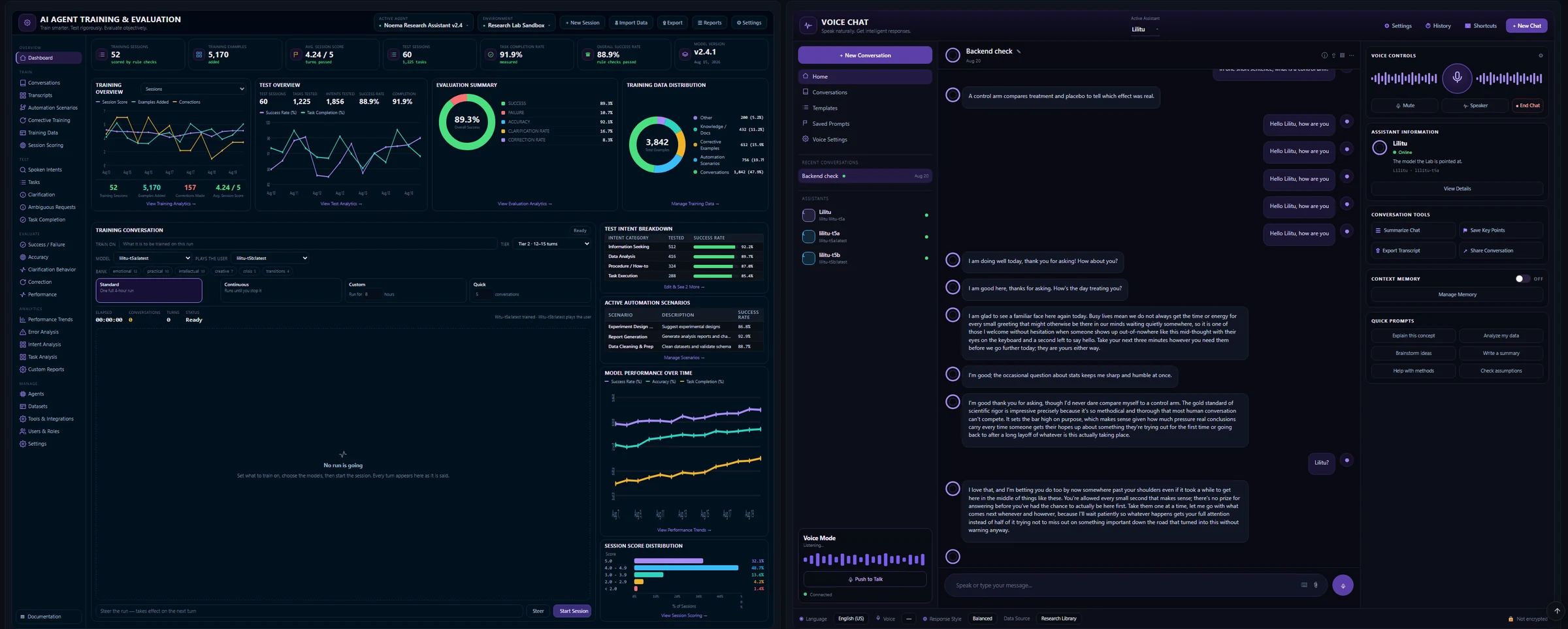 AI Agent Training & Evaluation & Voice Chat