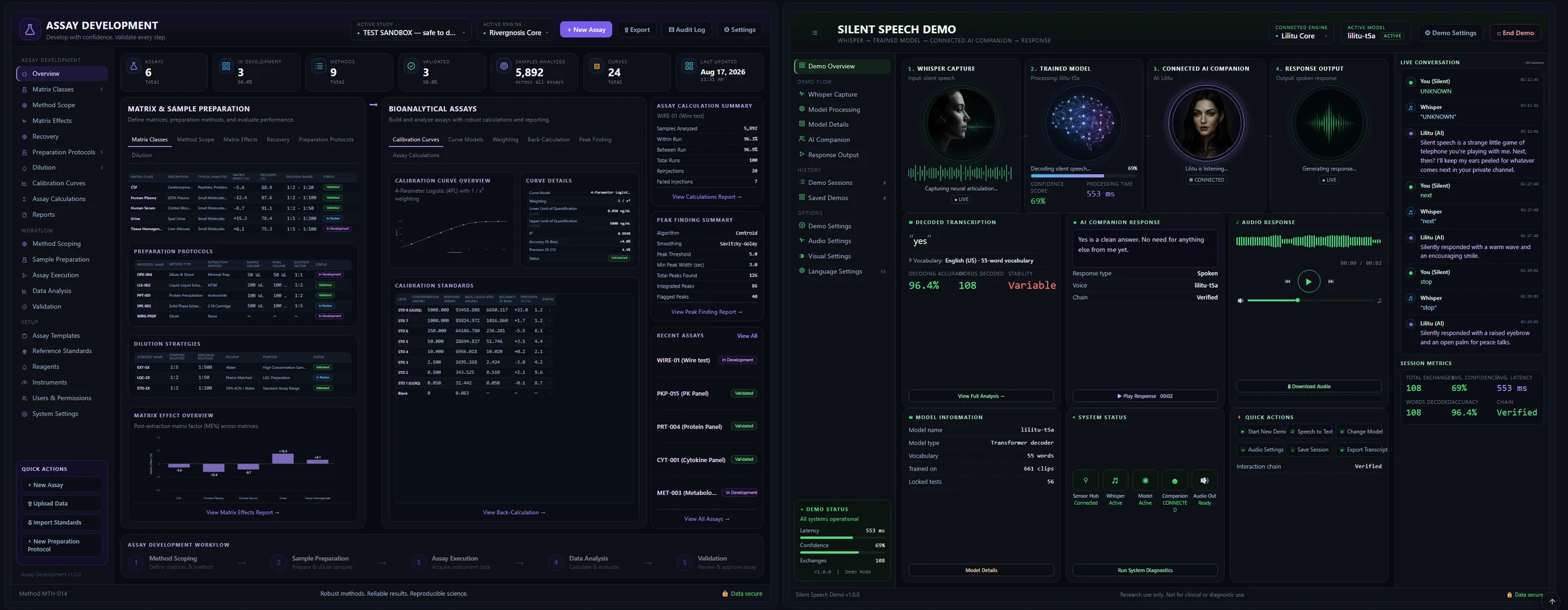 Assay Development & Silent Speech Demo